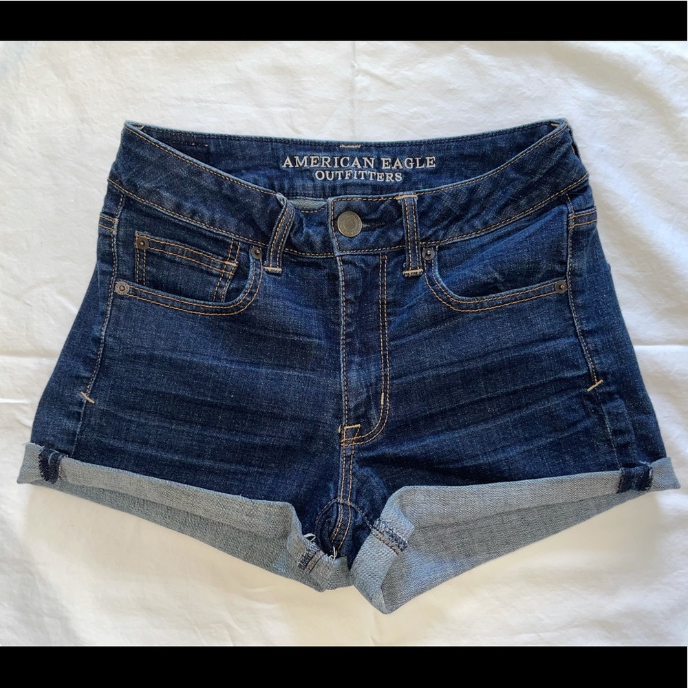 🌟AE Dark Wash High-waisted Jean Shorts🌟